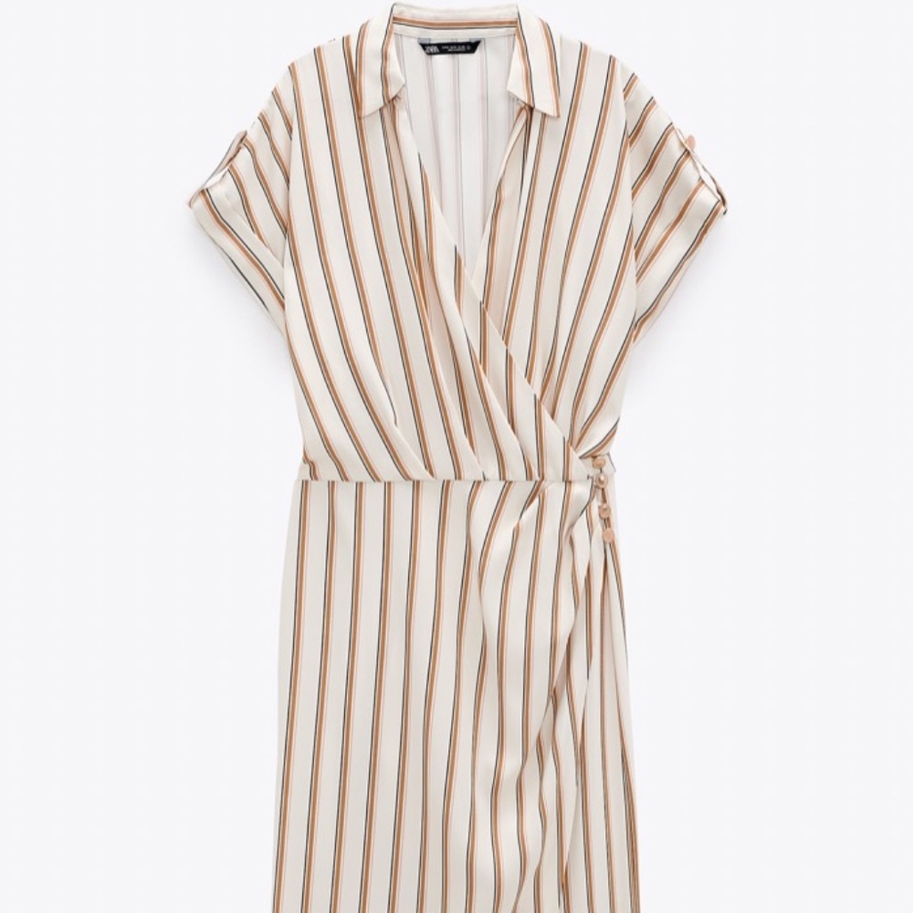 STRIPED DRAPED DRESS